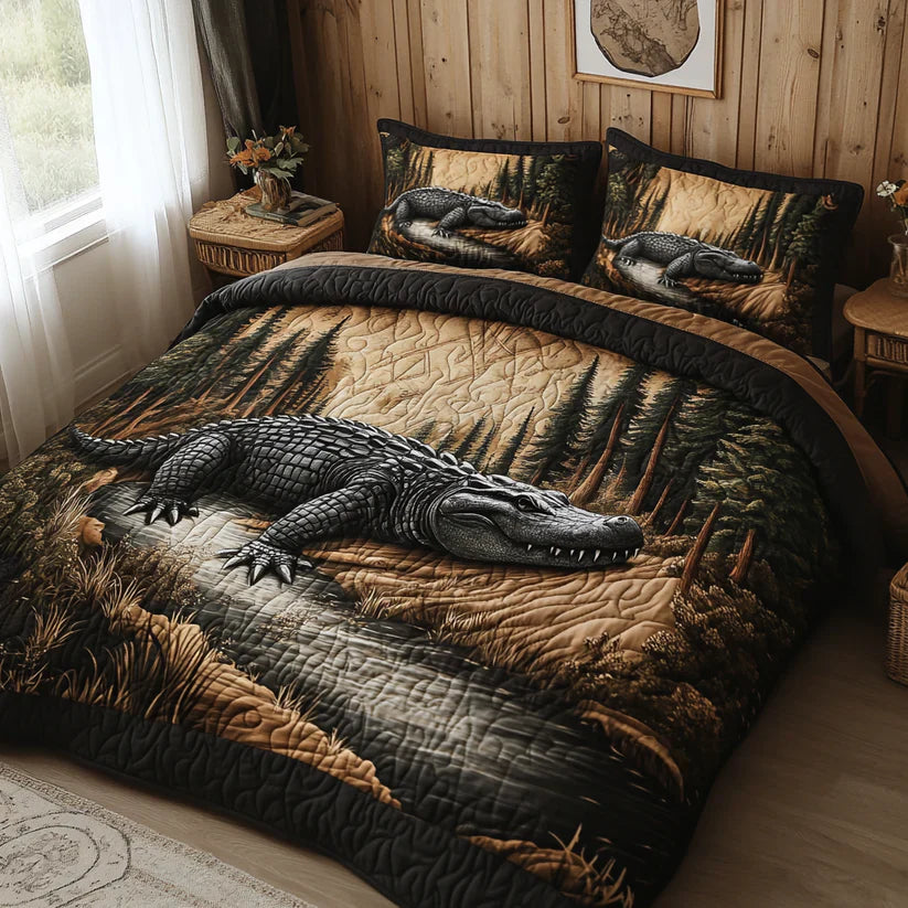 Conjunto dos roupa dos cama acolchoada de 3 peças - Animais da Floresta