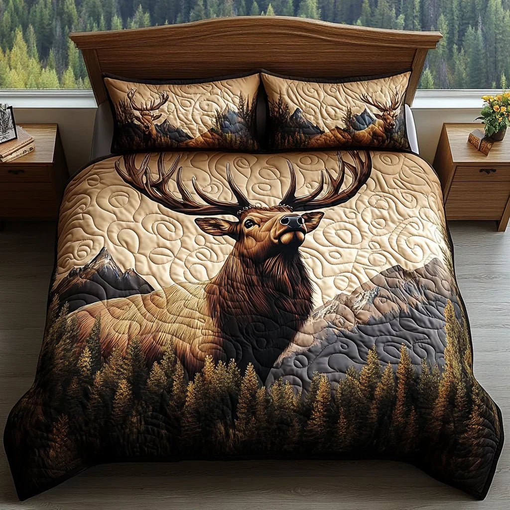 Conjunto dos roupa dos cama acolchoada de 3 peças - Animais da Floresta