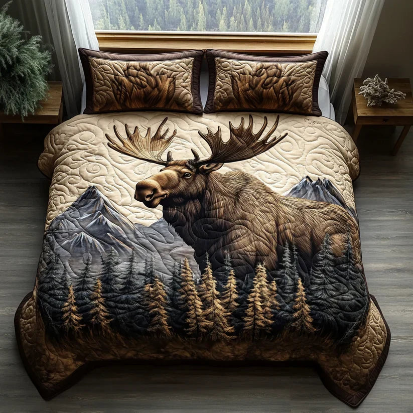 Conjunto dos roupa dos cama acolchoada de 3 peças - Animais da Floresta